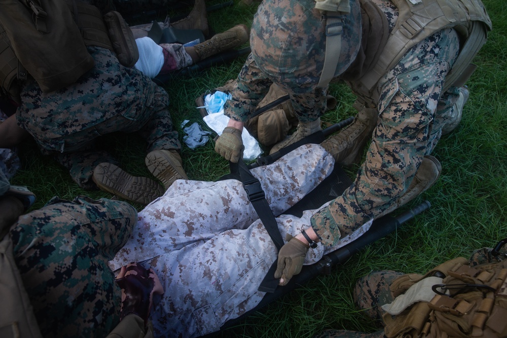 You call a corpsman! CLB-31, 31st MEU care for and evacuate simulated casualties