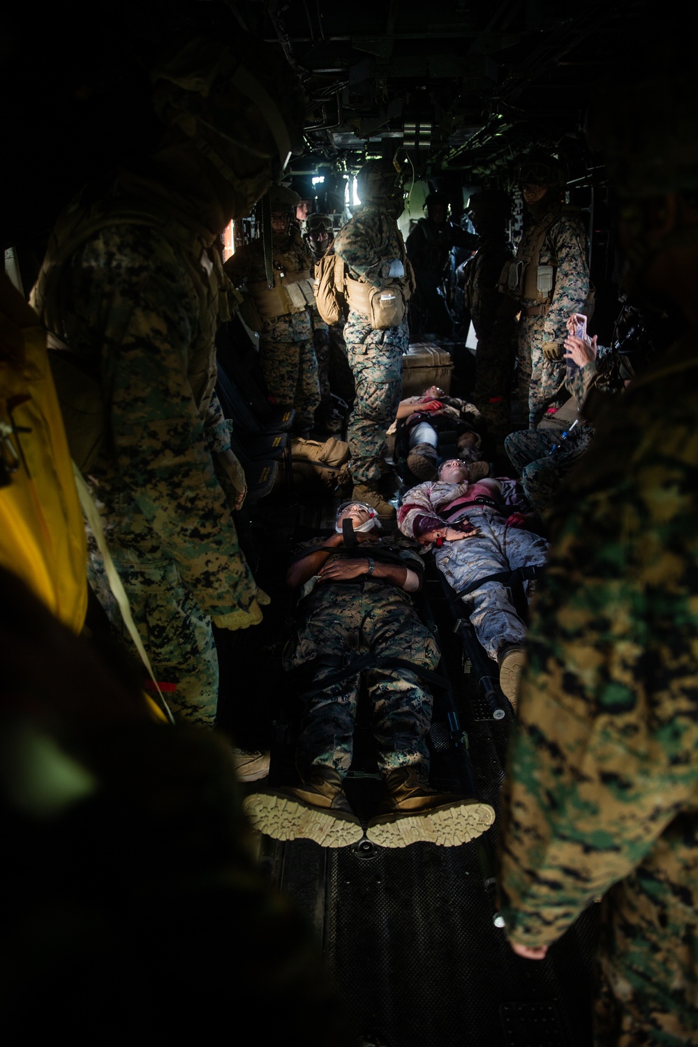 You call a corpsman! CLB-31, 31st MEU care for and evacuate simulated casualties