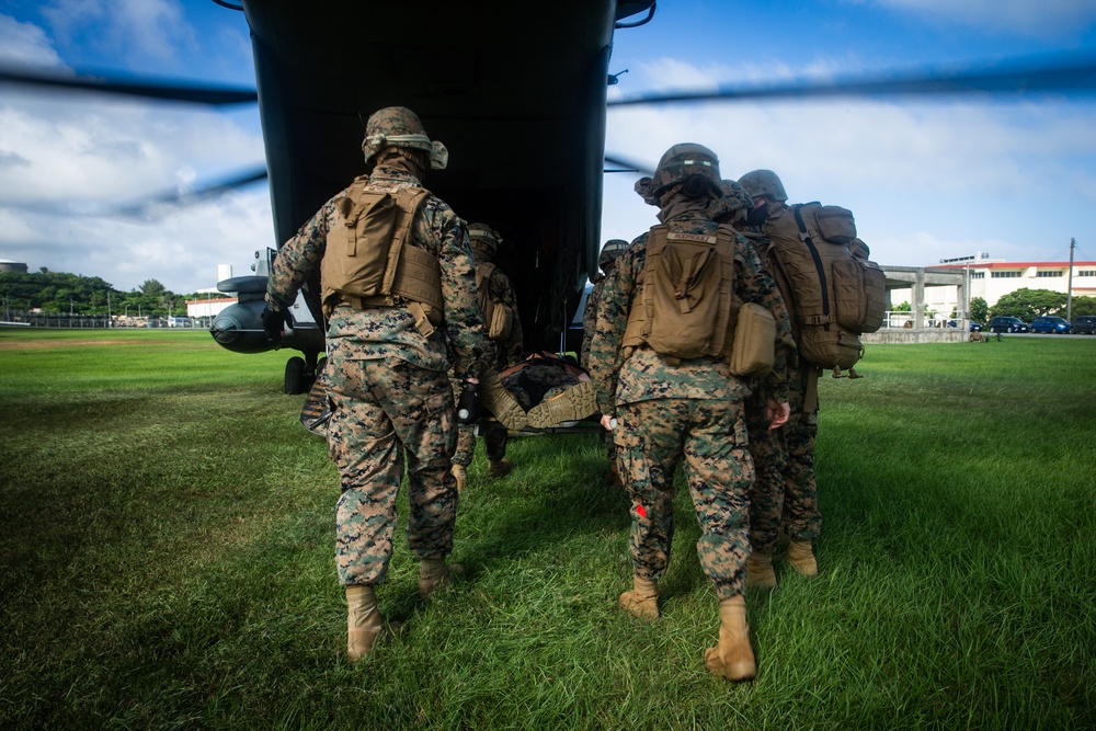 You call a corpsman! CLB-31, 31st MEU care for and evacuate simulated casualties