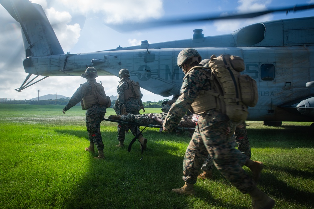 You call a corpsman! CLB-31, 31st MEU care for and evacuate simulated casualties