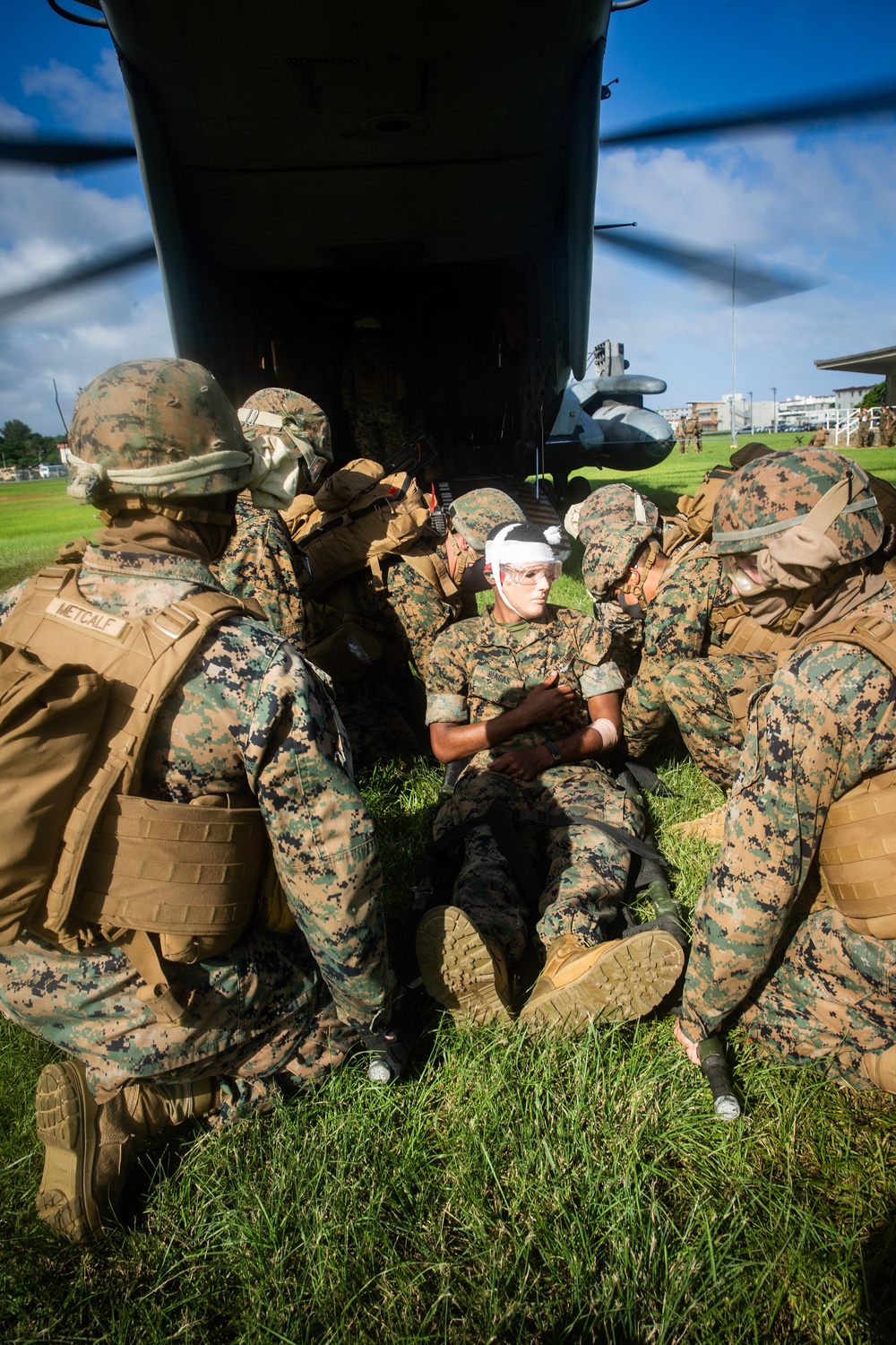 You call a corpsman! CLB-31, 31st MEU care for and evacuate simulated casualties