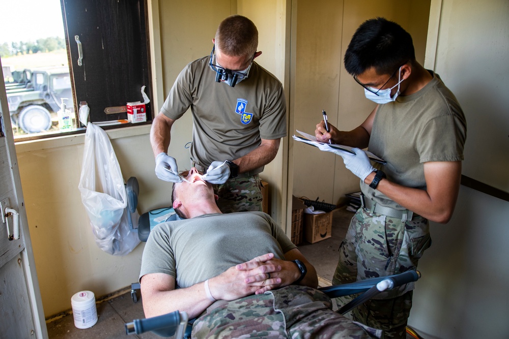 Field dental work with mobile station