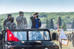 Governor Gretchen Whitmer Joins Michigan National Guard for Pass  and Review Ceremony at Camp Grayling