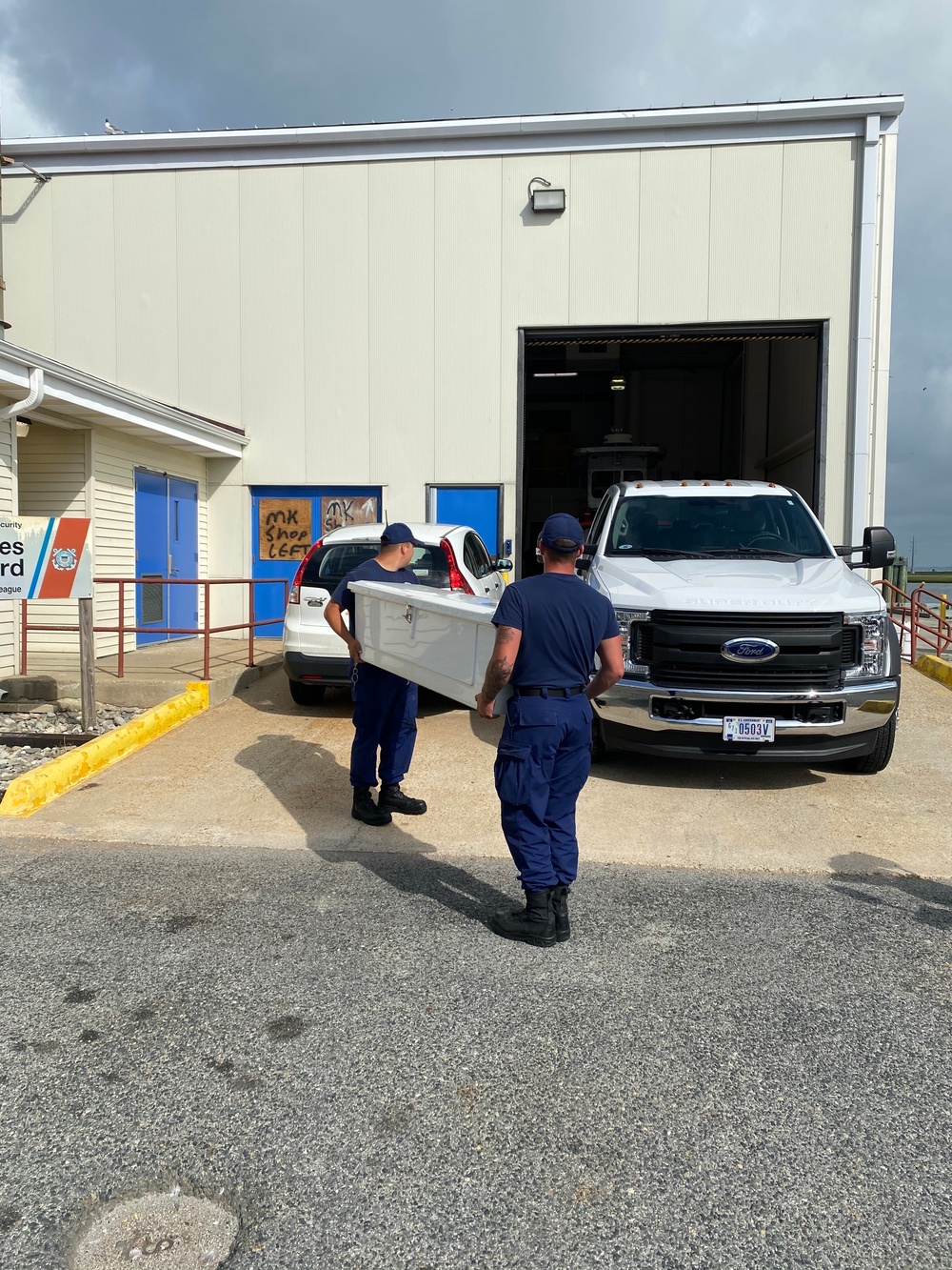 Crews from Coast Guard Station Chincoteague prepare for Isaias