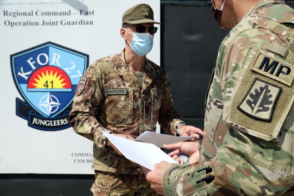 KFOR Command Sergeant Major recognizes Regional Command East Soldiers