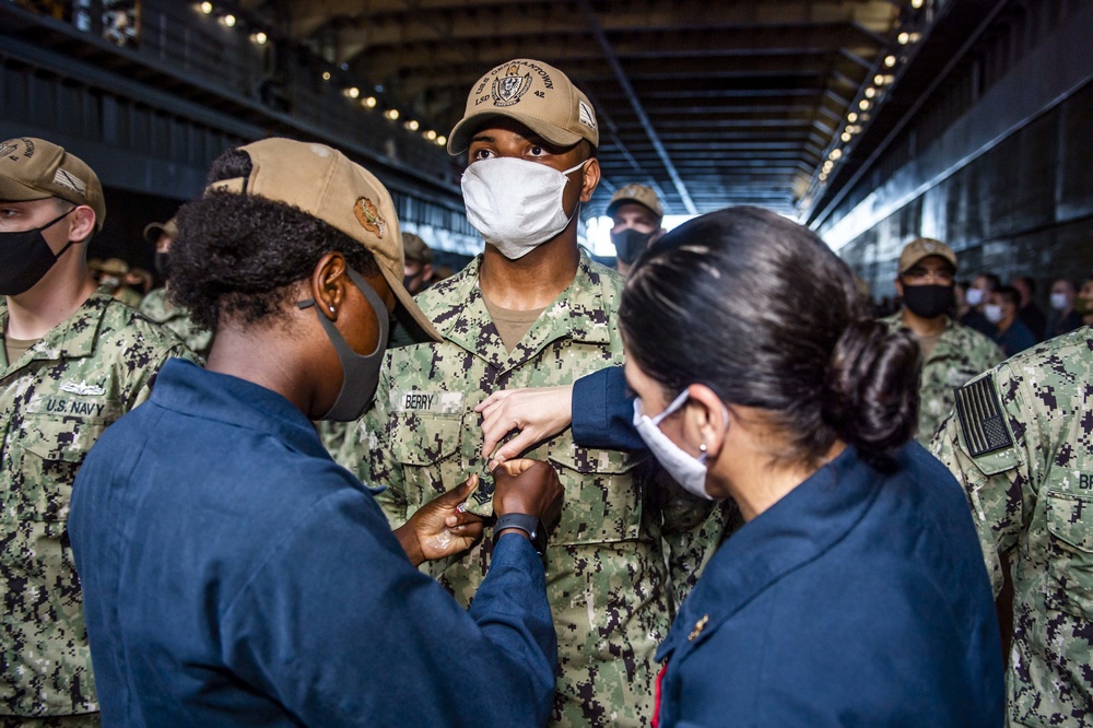 Sailors are Advanced During Ceremony aboard USS Germantown (LSD 42)