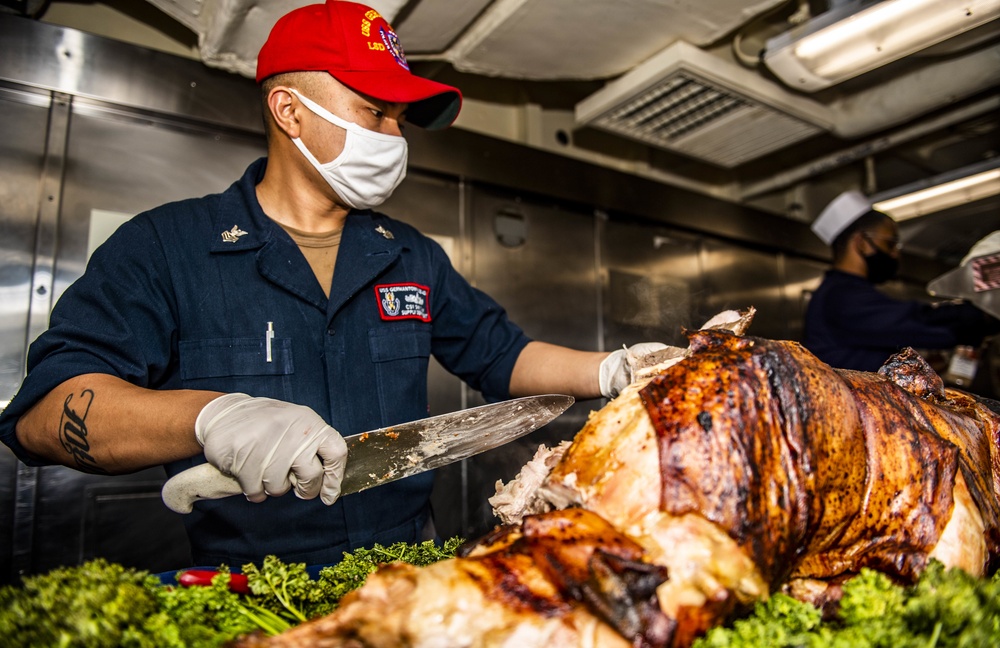 USS Germantown Celebrates Asian American and Pacific Islander Heritage Month with a Pig Roast
