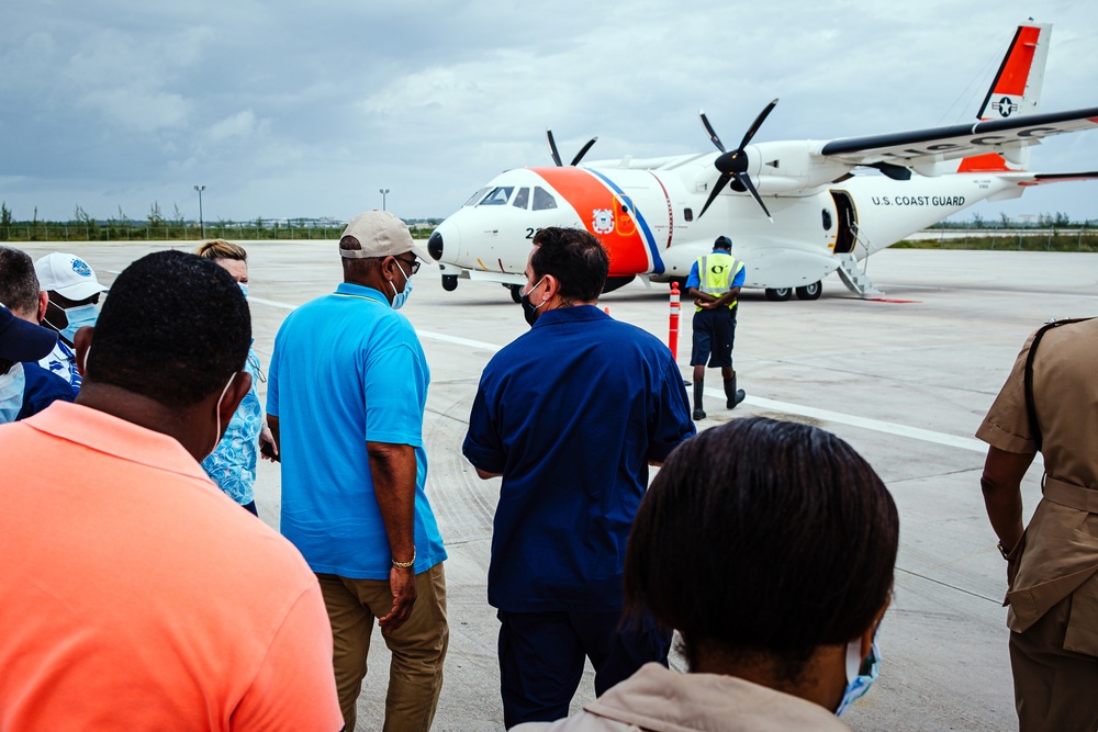 U.S. Coast Guard survey the damage from Hurricane Isaias with The Bahamas