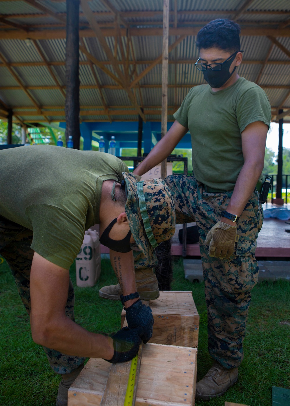 Task Force Koa Moana 20 Engineers prep materials for SWA hut