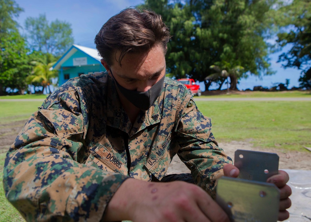 Task Force Koa Moana 20 Engineers prep materials for SWA hut