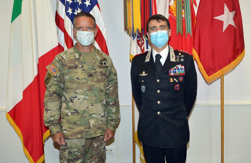 Col. Nicola Bianchi visits Caserma Ederle in Vicenza, Italy