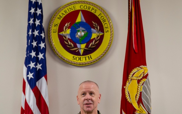 US Marine Corps Forces South commander bids farewell to entire staff in virtual meeting