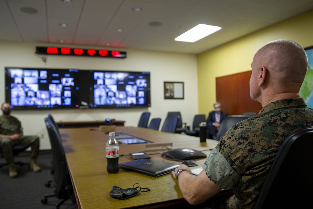US Marine Corps Forces South commander bids farewell to entire staff in virtual meeting