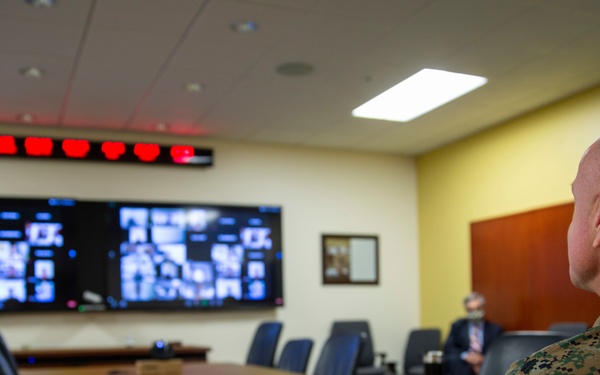 US Marine Corps Forces South commander bids farewell to entire staff in virtual meeting
