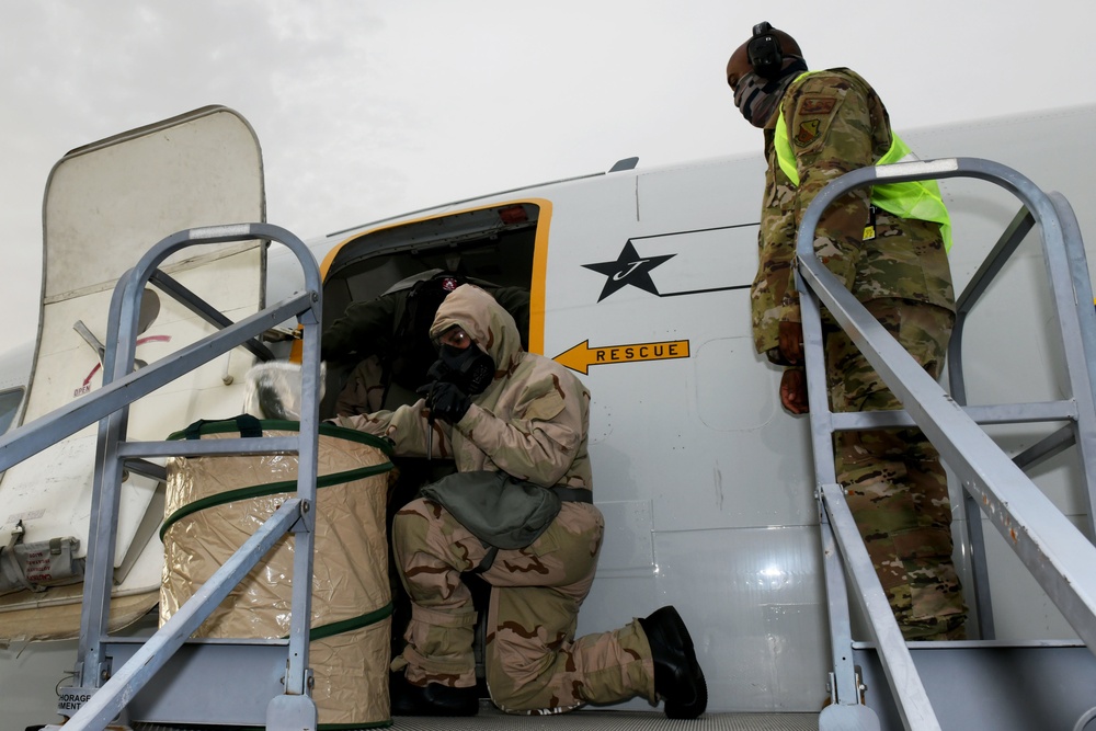 Team JSTARS aircrew, maintainers launch mission during CBRNE training event