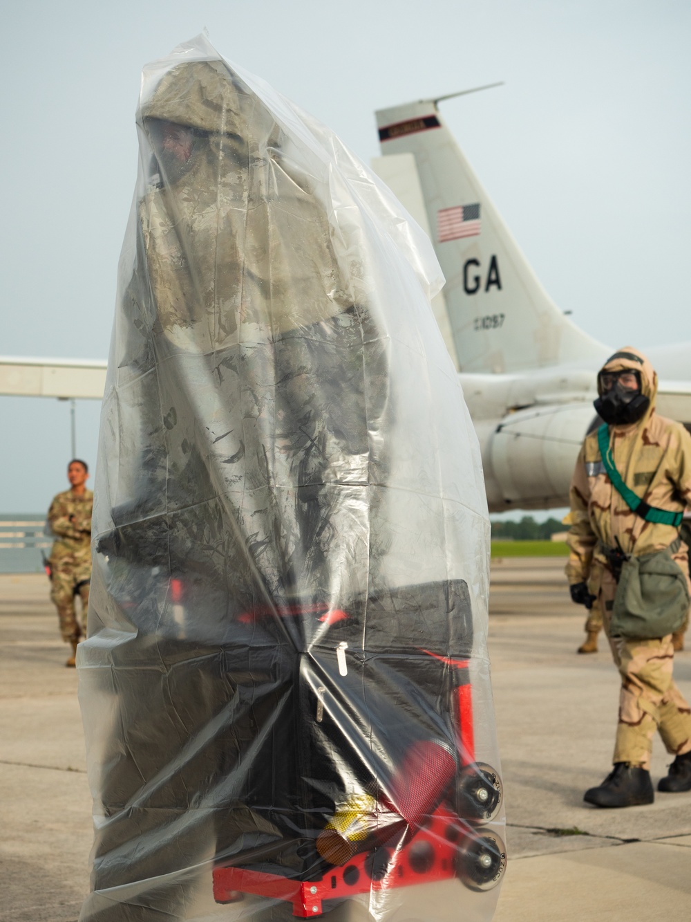 Team JSTARS aircrew, maintainers launch mission during CBRNE training event