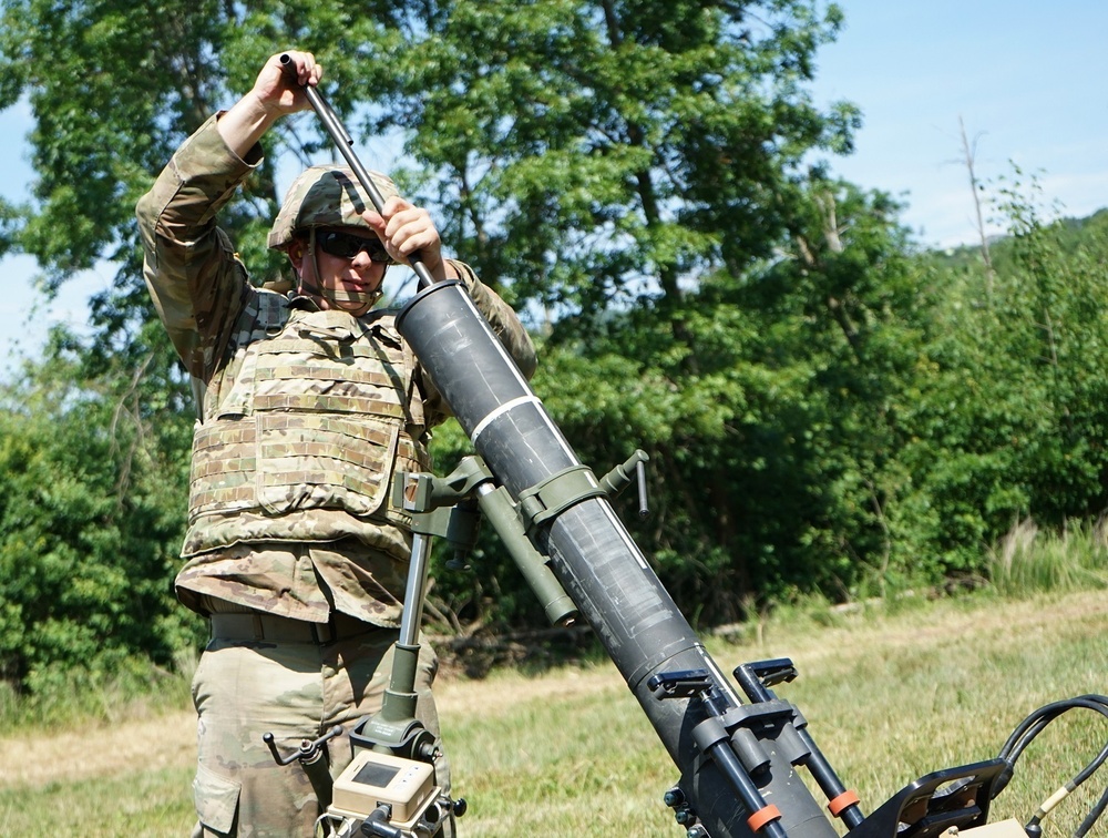Hang it! PA Guard Soldiers deploy 120mm mortars during Annual Training