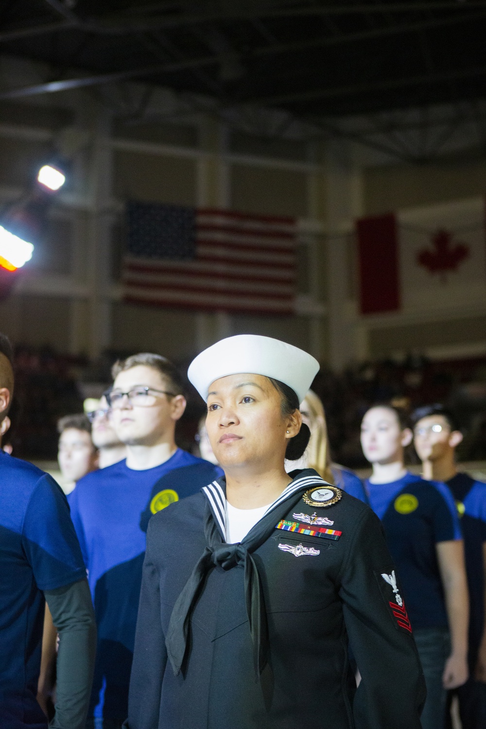 Navy Sailor participates in enlistment oath ceremony