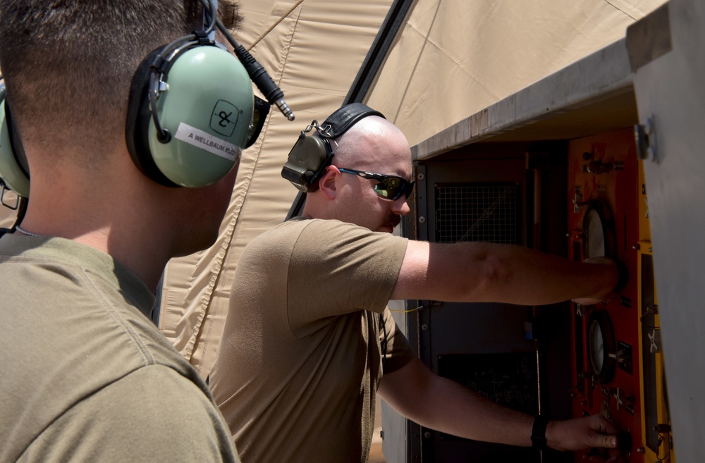 378th EMXS Airmen use Innovation to test hydraulics
