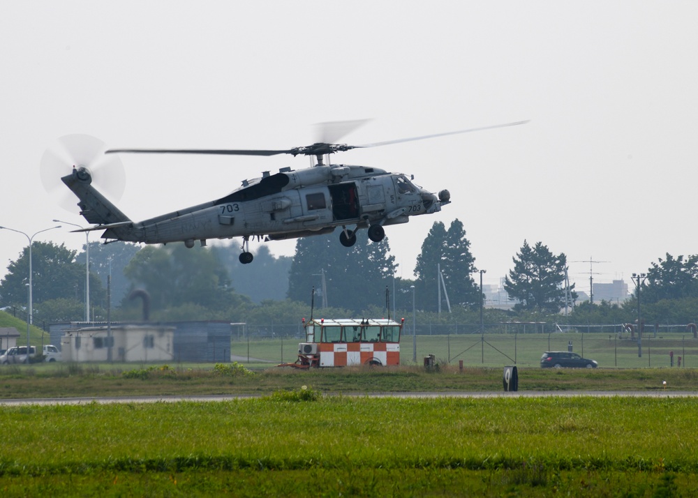 MH-60R Conducts Touch-and-go Exercises on Misawa Air Base