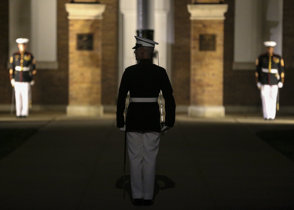 Barracks' Marines March in Friday Evening Parade 07.31.2020