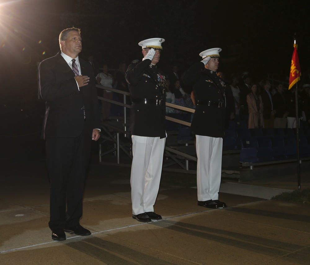 Barracks' Marines March in Friday Evening Parade 07.31.2020