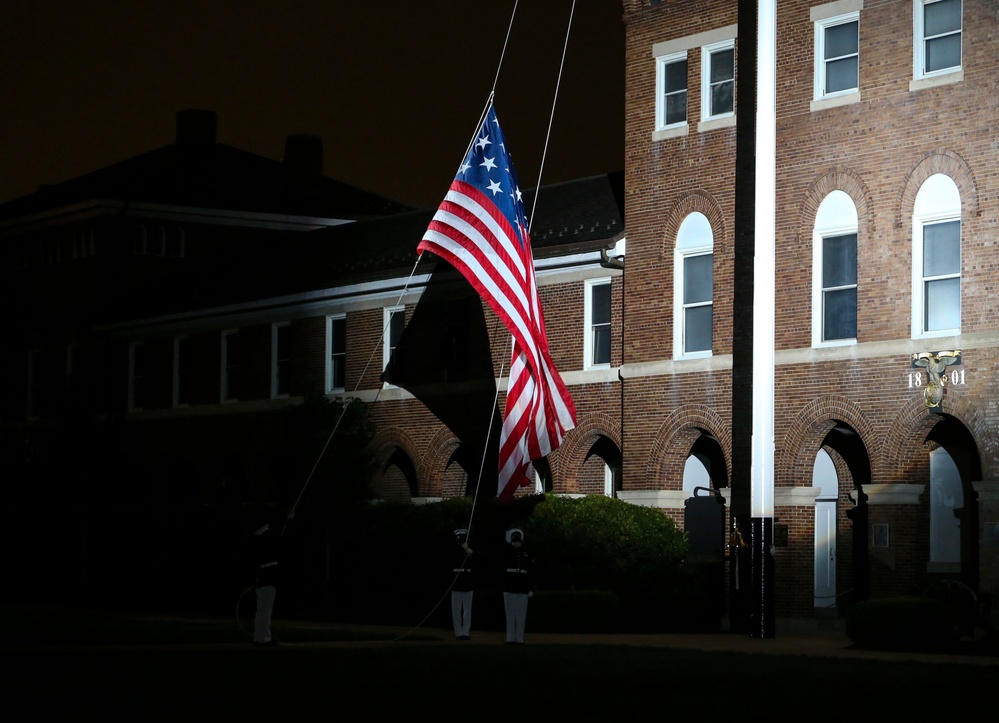 Barracks' Marines March in Friday Evening Parade 07.31.2020