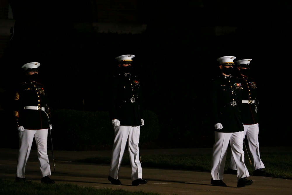 Barracks' Marines March in Friday Evening Parade 07.31.2020