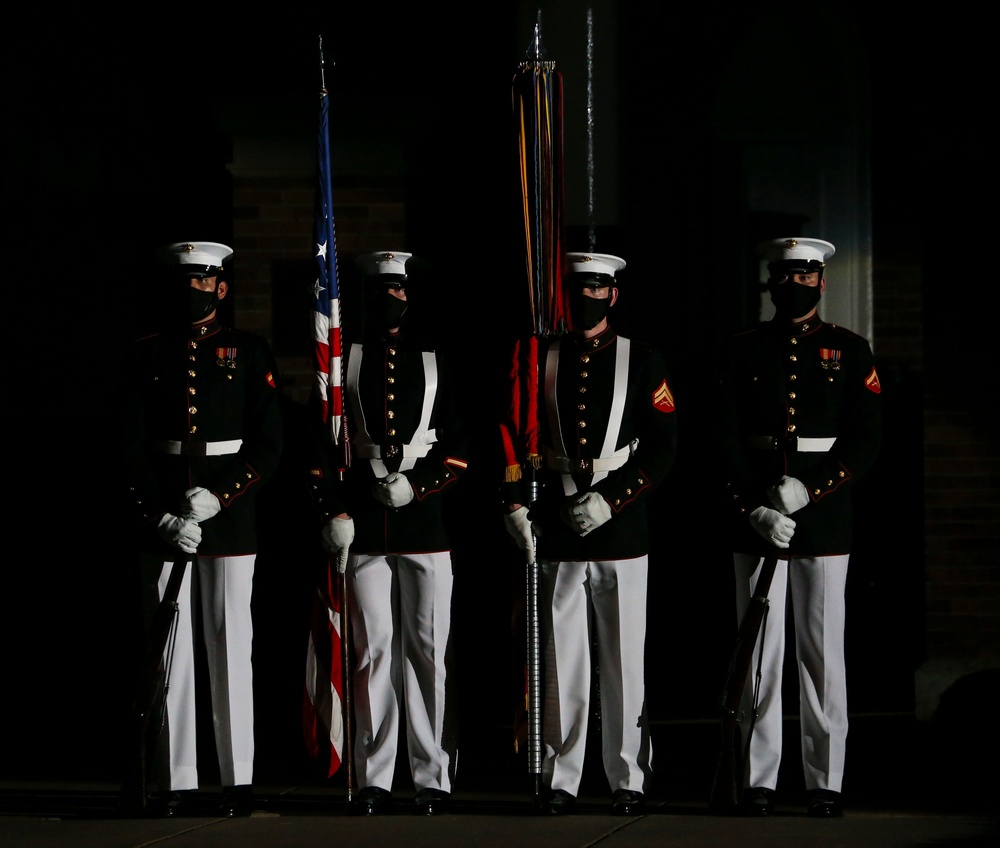 Barracks' Marines March in Friday Evening Parade 07.31.2020