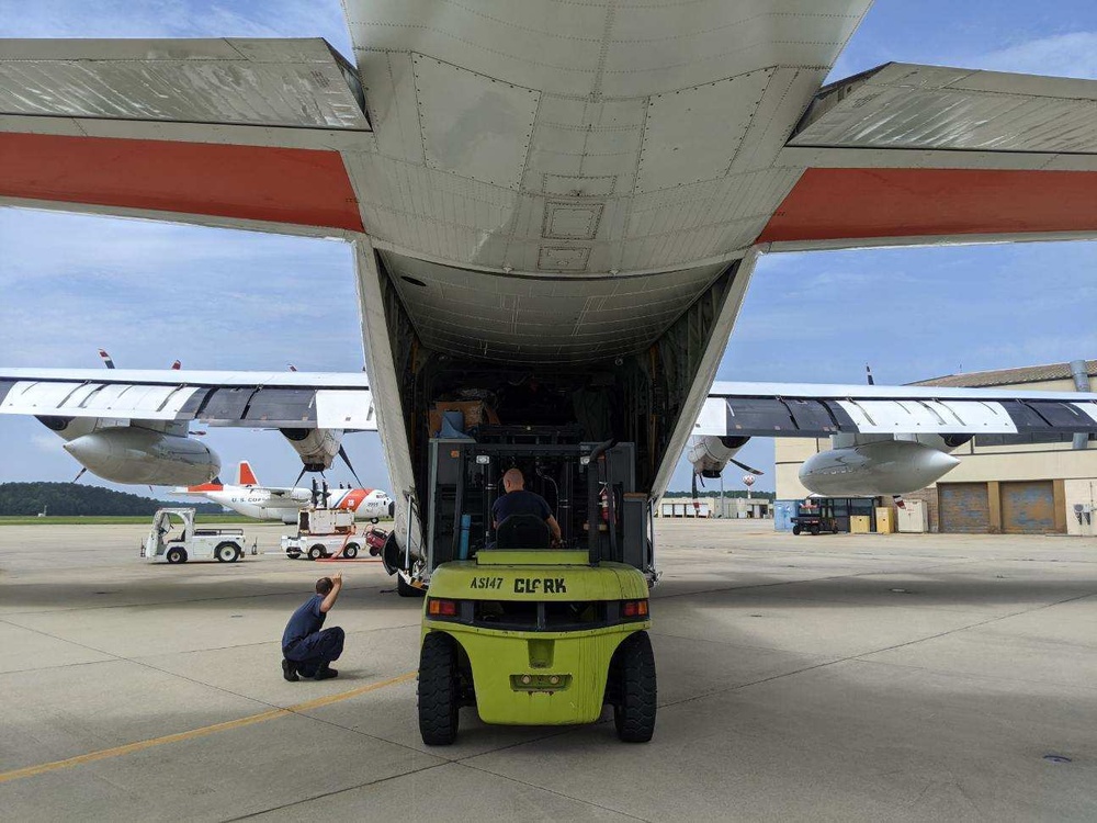 Air Crews at Air Station Elizabeth City prepare ahead of Isaias