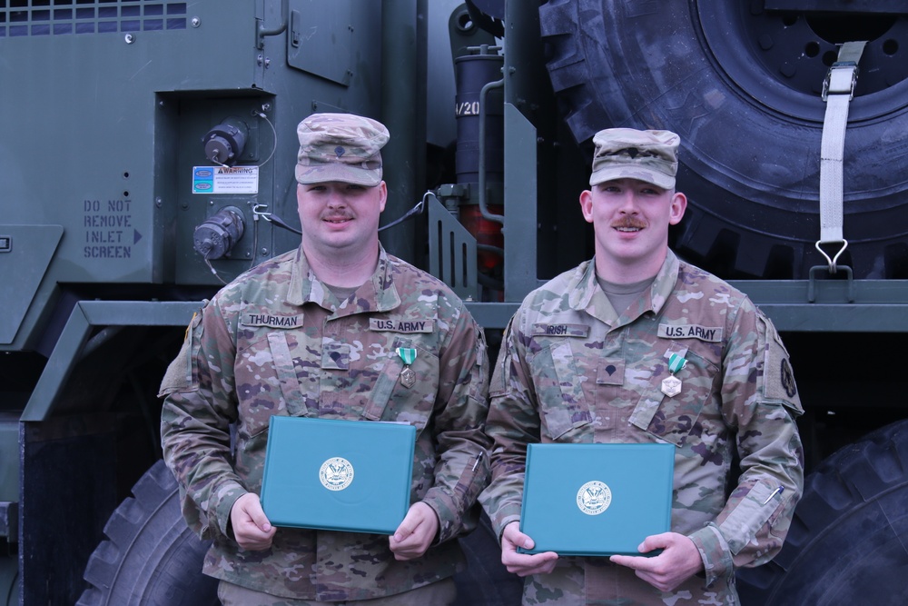 Montana Army National Guard Soldiers receive the Army Commendation Medal