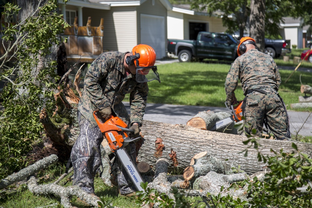 MCB Camp Lejeune clean up of Hurricane Isaias