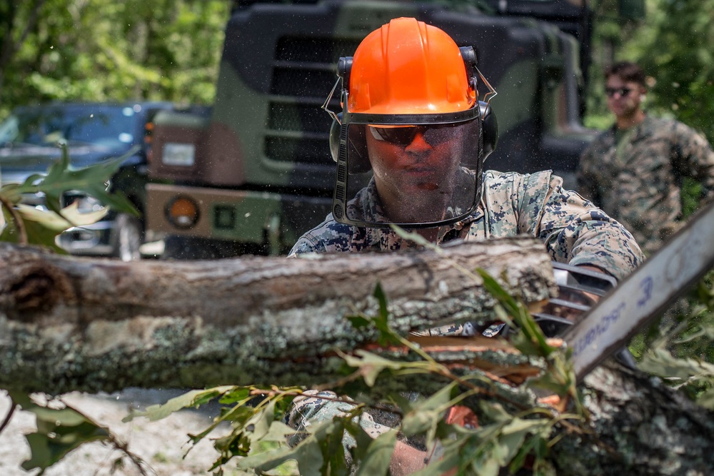 MCB Camp Lejeune clean up of Hurricane Isaias