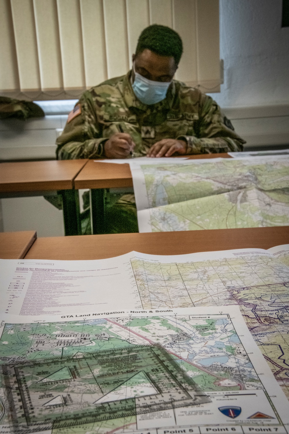 Soldiers prepare for land navigation