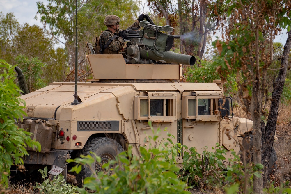 Marines conduct fire, movement scenarios in humvees