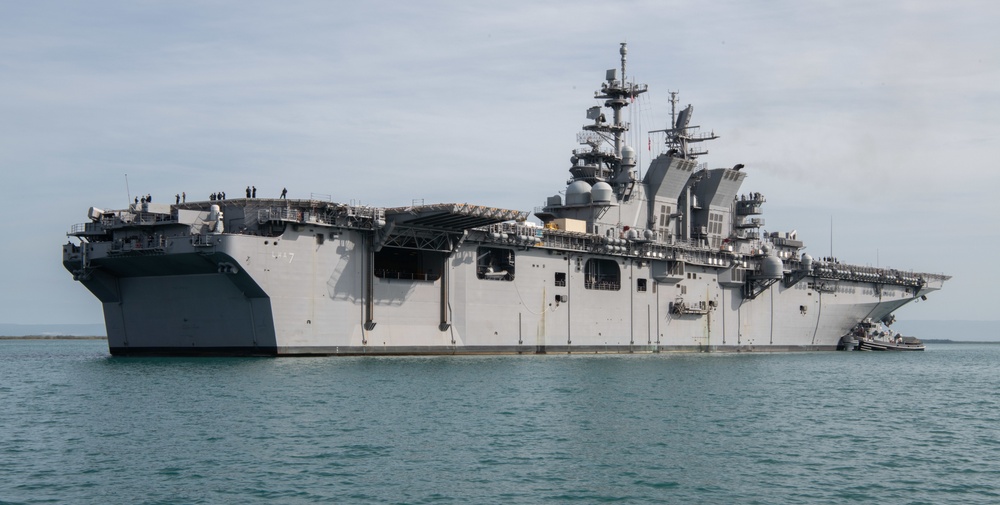 USS Tripoli (LHA 7) arrives at Naval Station Guantanamo Bay