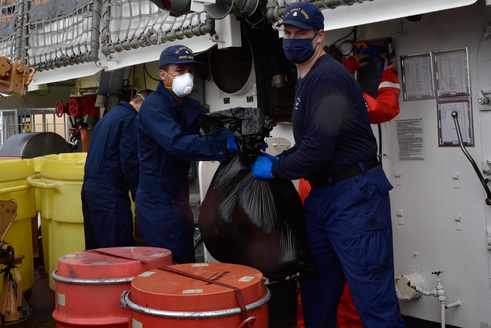 Coast Guard Cutter Legare offloads approximately 5,000 lbs. in cocaine, marijuana