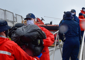 Coast Guard Cutter Legare offloads approximately 5,000 lbs. in cocaine, marijuana