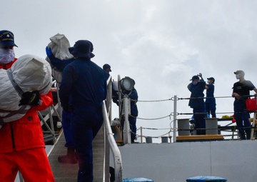 Coast Guard Cutter Legare offloads approximately 5,000 lbs. in cocaine, marijuana