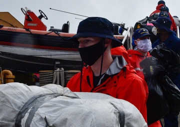 Coast Guard Cutter Legare offloads approximately 5,000 lbs. in cocaine, marijuana
