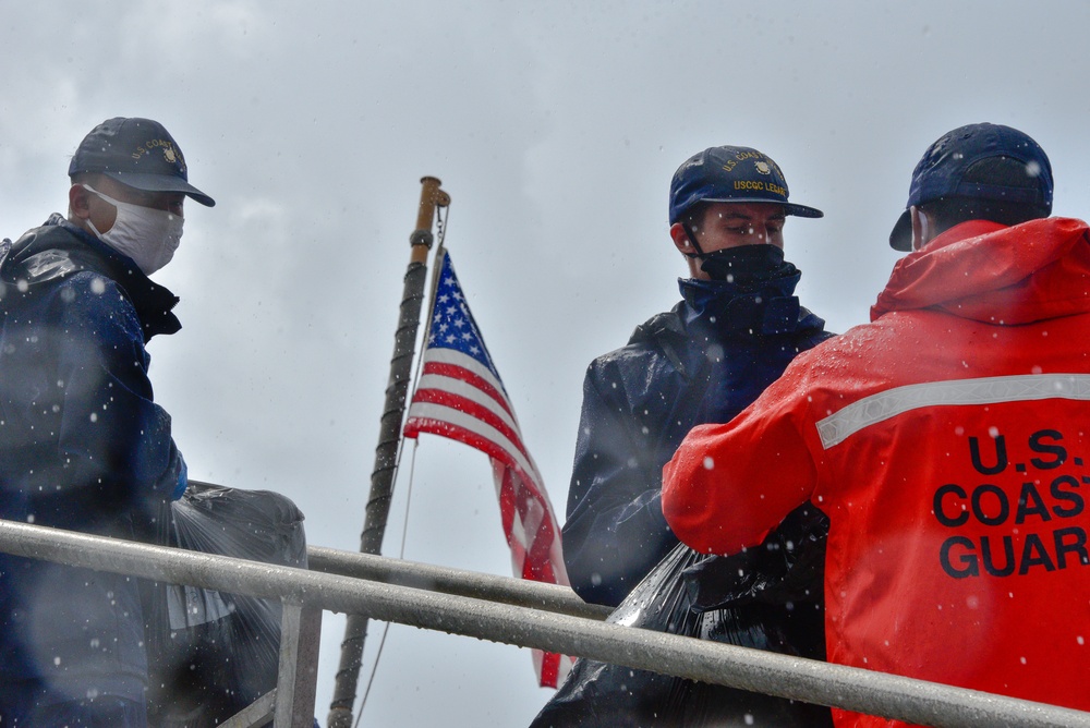 Coast Guard Cutter Legare offloads approximately 5,000 lbs. in cocaine, marijuana