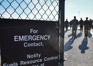 Airmen, Soldiers practice emergency response during DLA fuel spill prevention, response training