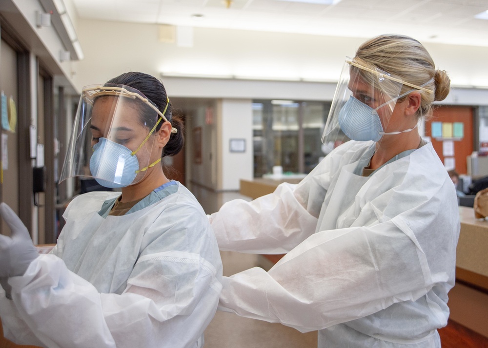 NMCSD Sailors Don Donated Face Shields