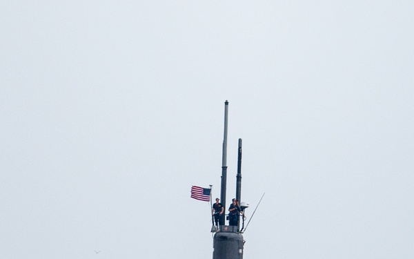 USS Newport News SSN 750 conducts BSP with CRS-1