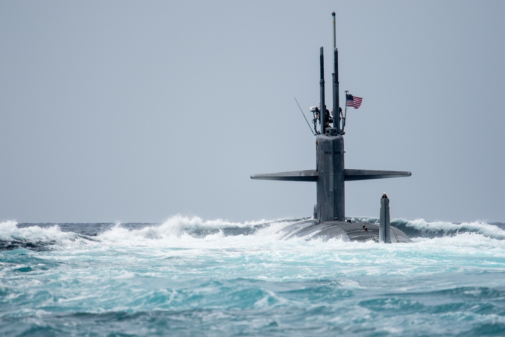 USS Newport News conducts a BSP with CRS-1