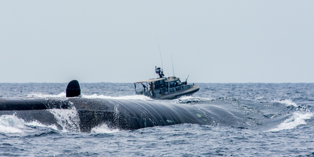 USS Newport News conducts a BSP with CRS-1