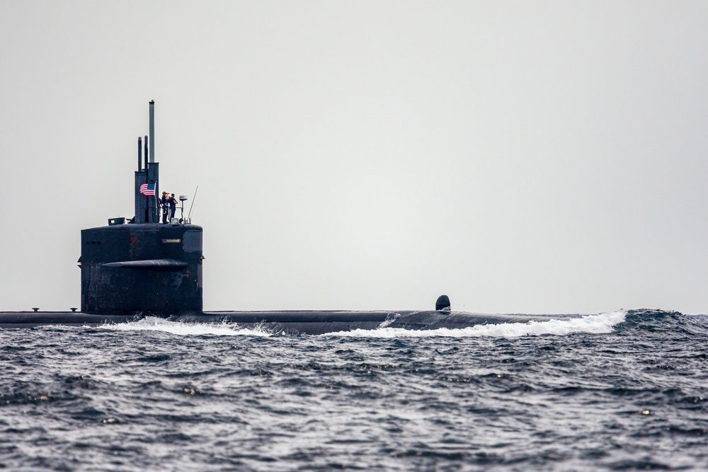 USS Newport News conducts a BSP with CRS-1