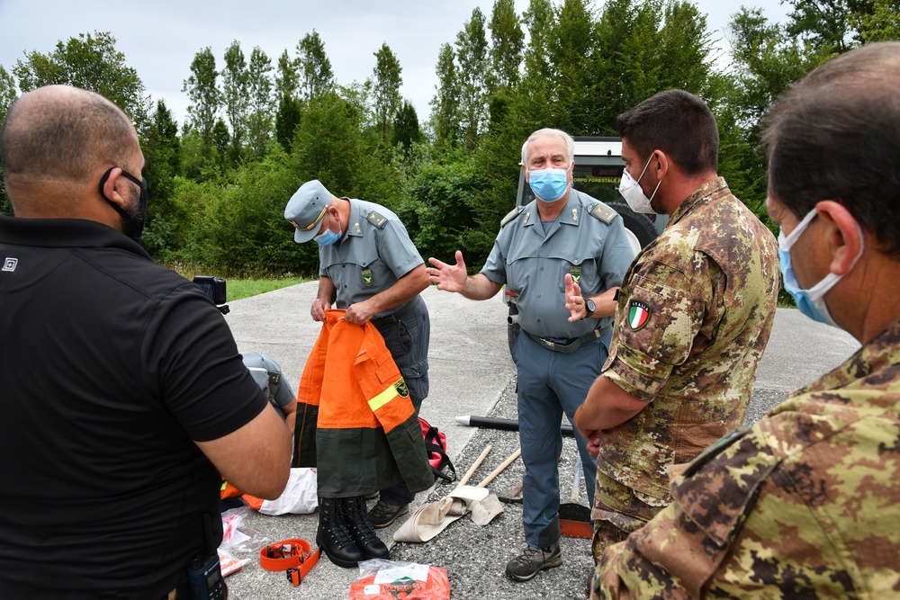 Demonstration the use of equipment in case of a forest fire