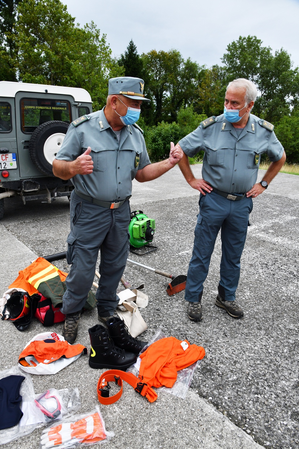 Demonstration the use of equipment in case of a forest fire