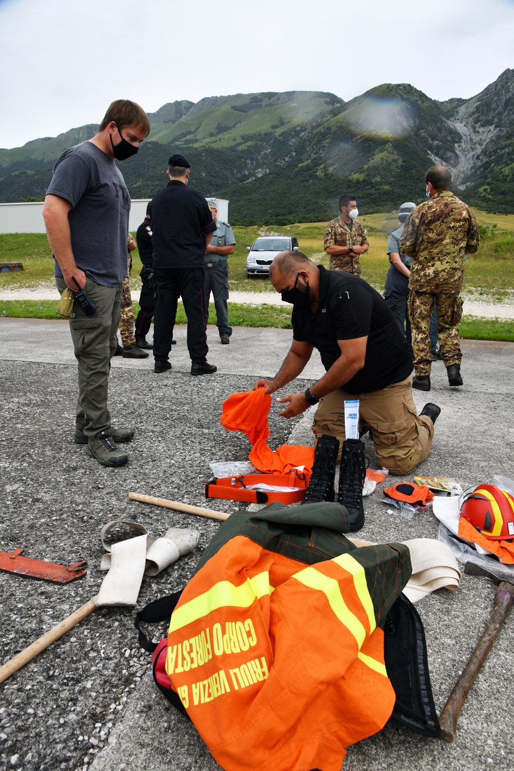 Demonstration the use of equipment in case of a forest fire